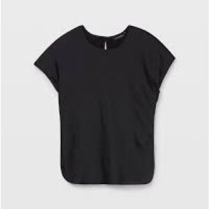 Club Monaco Satin Tee in Black